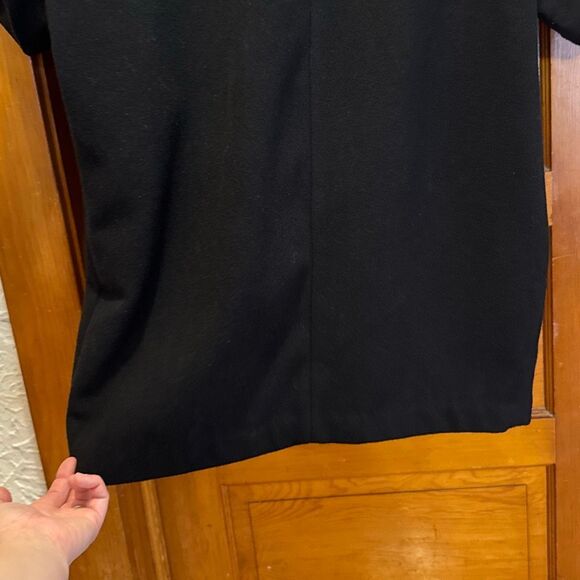 OAK NYC Black Wool Blend Half Sleeve Coat Oversized Women’s Small - Picture 8 of 8